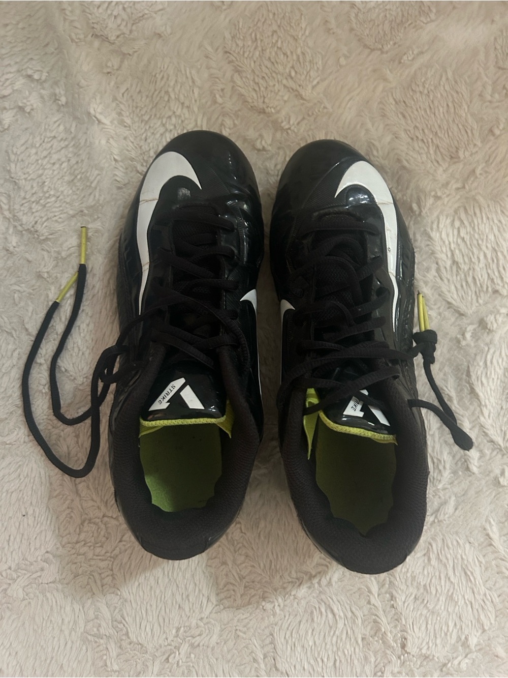 Nike Black and White Soccer Cleats with Neon Yellow Accents